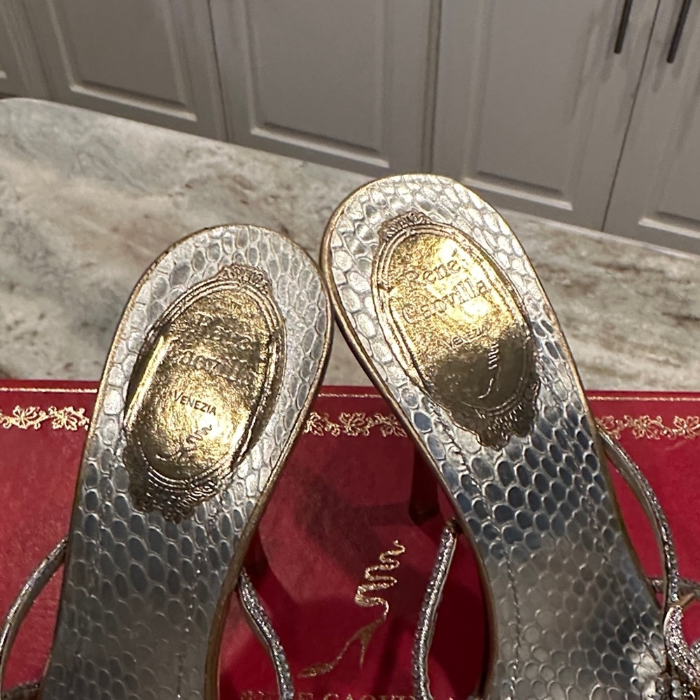 *SOLD* Y2K Rene Caovilla Crystal Snake Slide Sandals – Size 8 – Original Box - Picture 4 of 8